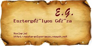 Esztergályos Géza névjegykártya